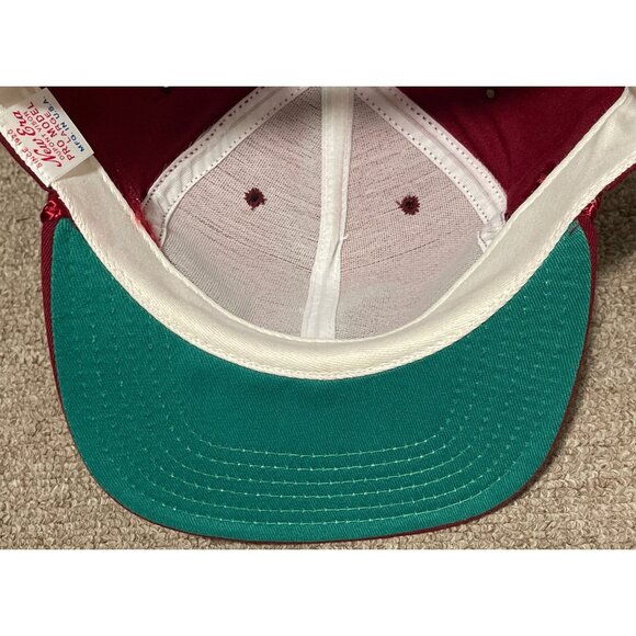 Vintage 80s Large TPC PGA Golf New Era Pro Model Snapback Hat Cap USA Maroon - Picture 6 of 9
